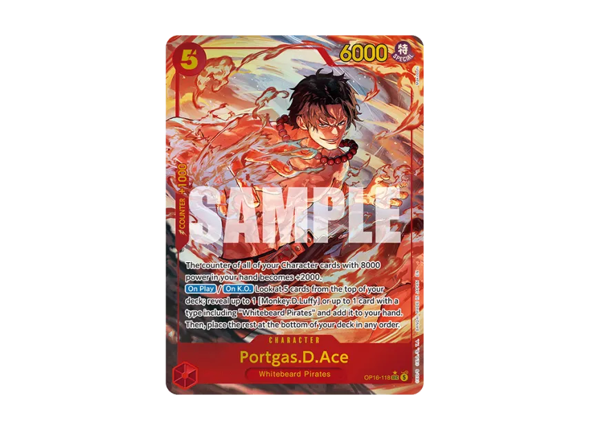 Portgas.D.Ace SEC-P [OP16-118] [EN] (Booster Pack "THE TIME OF BATTLE")