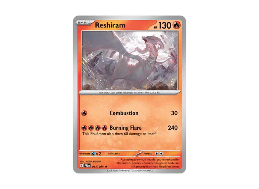 Reshiram R [PFL 017/094] [EN] (Mega Evolution "Phantasmal Flames")
