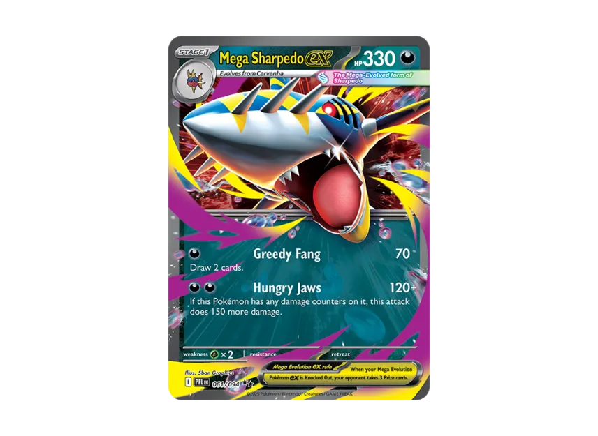 Mega Sharpedo ex RR [PFL 061/094] [EN] (Mega Evolution "Phantasmal Flames")
