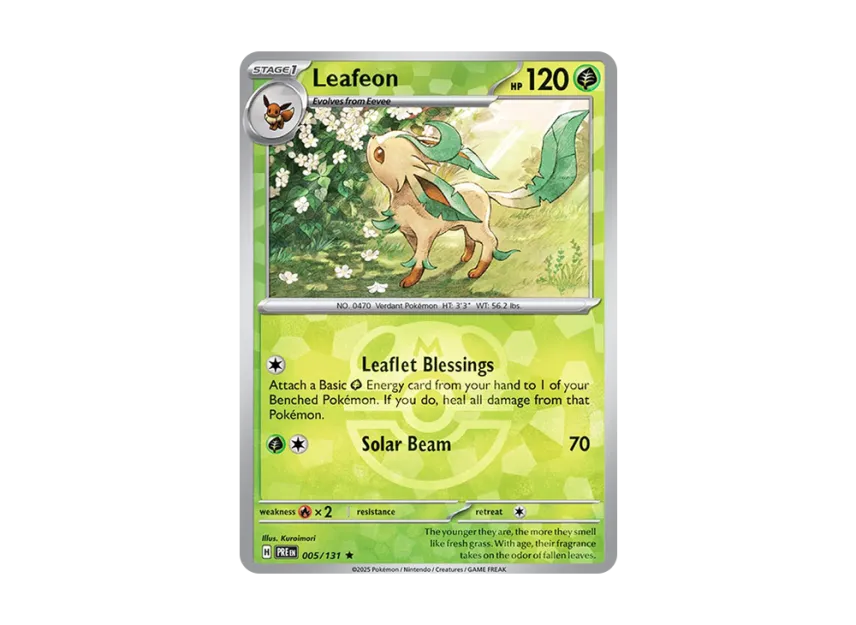 Leafeon R : Master Ball Holo [PRE 005/131] [EN] (Scarlet & Violet "Prismatic Evolutions")