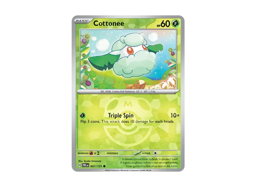 Cottonee C : Master Ball Holo [PRE 007/131] [EN] (Scarlet & Violet "Prismatic Evolutions")