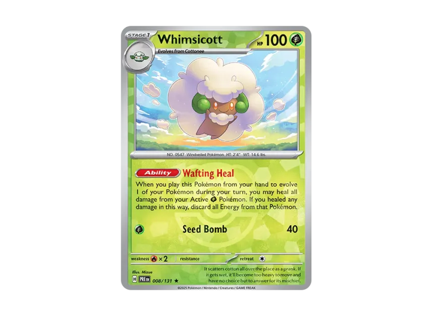 Whimsicott R : Master Ball Holo [PRE 008/131] [EN] (Scarlet & Violet "Prismatic Evolutions")