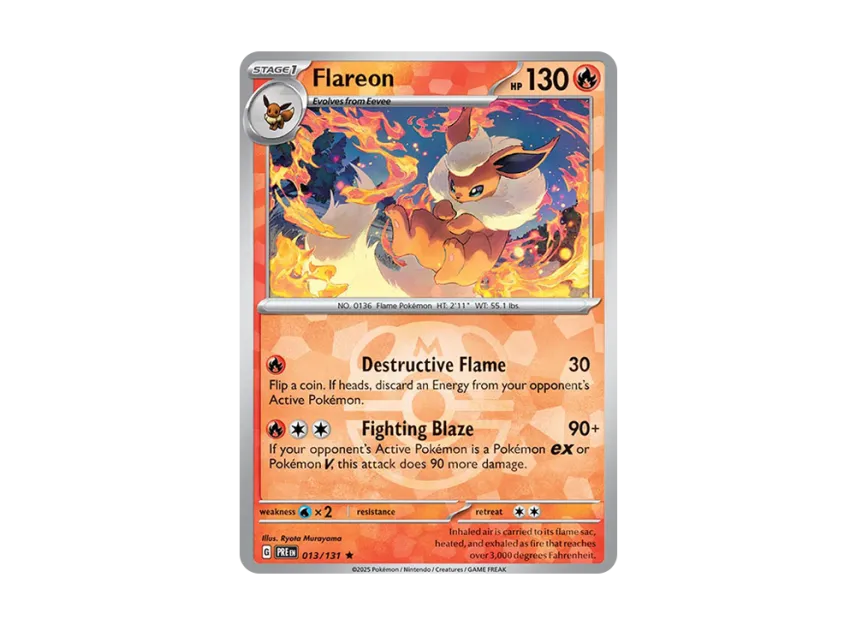 Flareon R : Master Ball Holo [PRE 013/131] [EN] (Scarlet & Violet "Prismatic Evolutions")