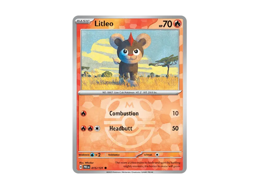 Litleo C : Master Ball Holo [PRE 015/131] [EN] (Scarlet & Violet "Prismatic Evolutions")