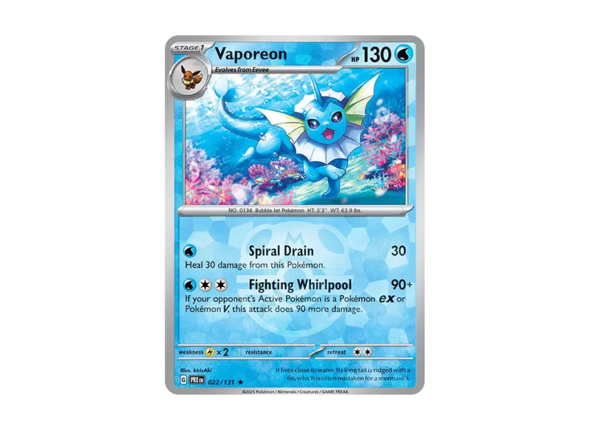 Vaporeon R : Master Ball Holo [PRE 022/131] [EN] (Scarlet & Violet "Prismatic Evolutions")