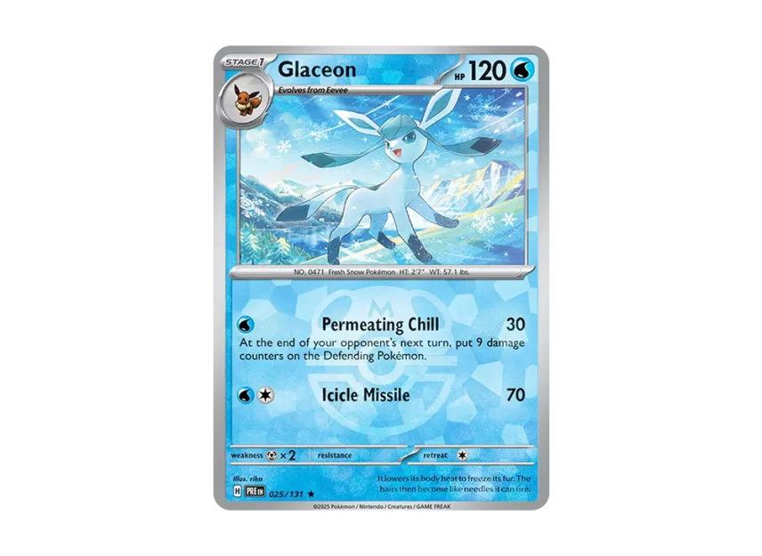 Glaceon R : Master Ball Holo [PRE 025/131] [EN] (Scarlet & Violet "Prismatic Evolutions")