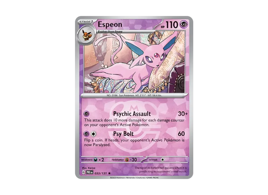 Espeon R : Master Ball Holo [PRE 033/131] [EN] (Scarlet & Violet "Prismatic Evolutions")