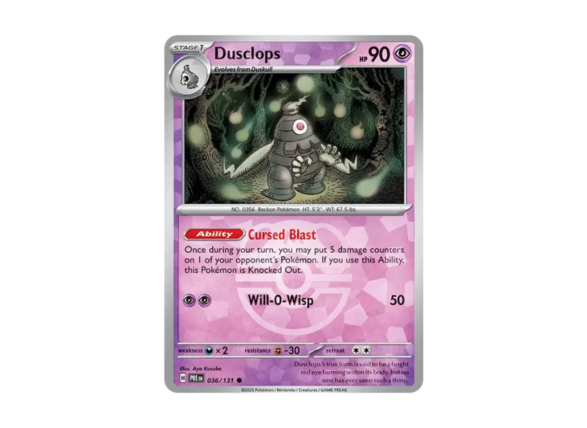 Dusclops C : Master Ball Holo [PRE 036/131] [EN] (Scarlet & Violet "Prismatic Evolutions")
