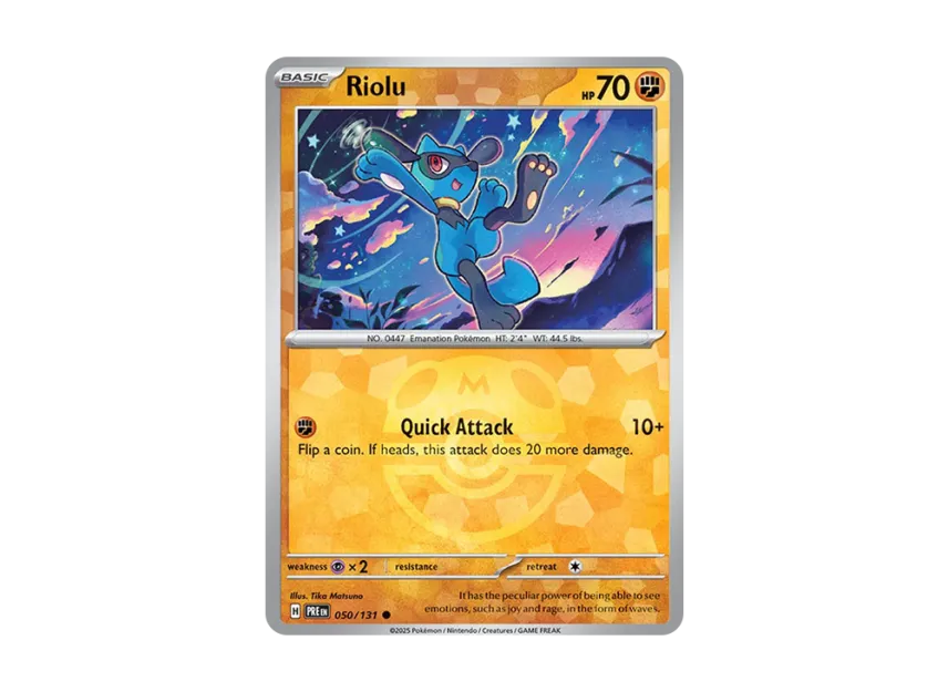 Riolu C : Master Ball Holo [PRE 050/131] [EN] (Scarlet & Violet "Prismatic Evolutions")