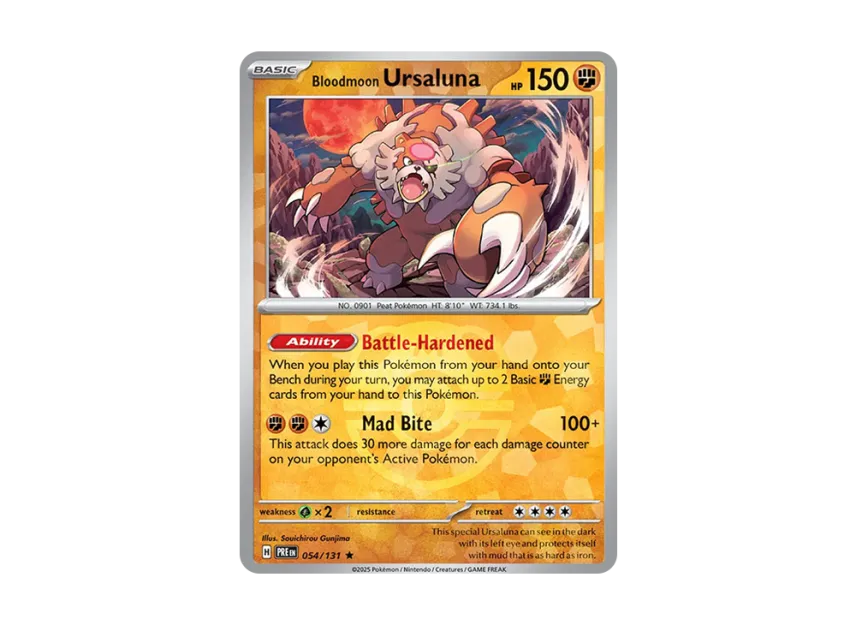 Bloodmoon Ursaluna R : Master Ball Holo [PRE 054/131] [EN] (Scarlet & Violet "Prismatic Evolutions")