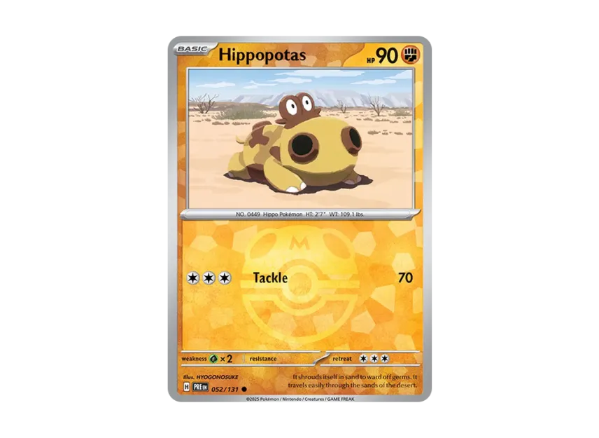 Hippopotas C : Master Ball Holo [PRE 052/131] [EN] (Scarlet & Violet "Prismatic Evolutions")