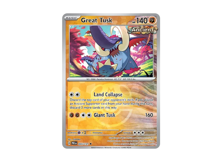 Great Tusk U : Master Ball Holo [PRE 055/131] [EN] (Scarlet & Violet "Prismatic Evolutions")