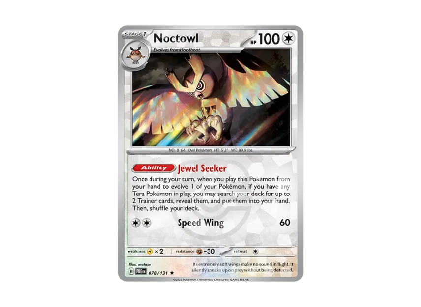 Noctowl R : Master Ball Holo [PRE 078/131] [EN] (Scarlet & Violet "Prismatic Evolutions")