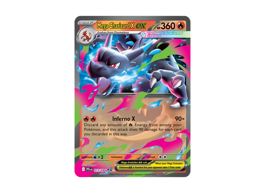 Mega Charizard X ex RR [PFL 013/094] [EN] (Mega Evolution "Phantasmal Flames")
