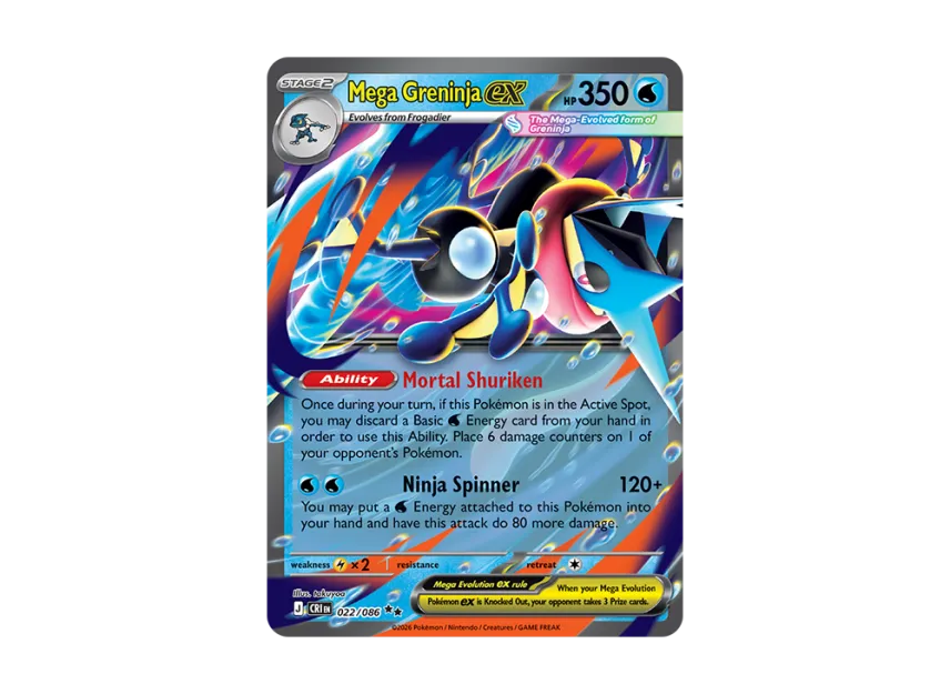 Mega Greninja ex RR [CRI 22/086] [EN] (Mega Evolution "Chaos Rising Booster Display Box")