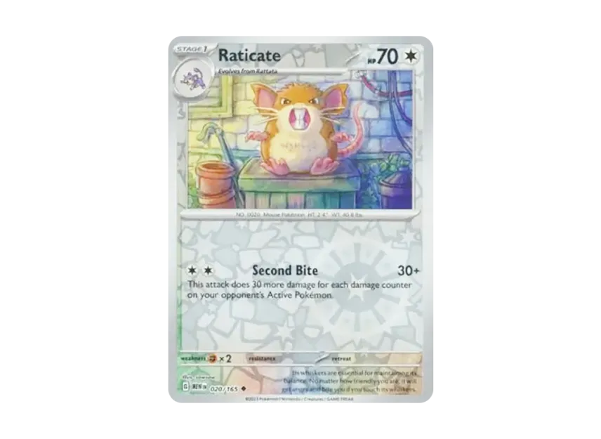 Raticate U : Reverse Holo [MEW 020/165] [EN] (Scarlet & Violet "151")
