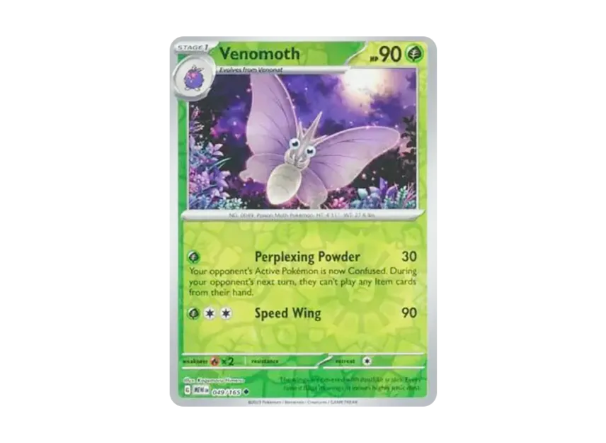 Venomoth U : Reverse Holo [MEW 049/165] [EN] (Scarlet & Violet "151")