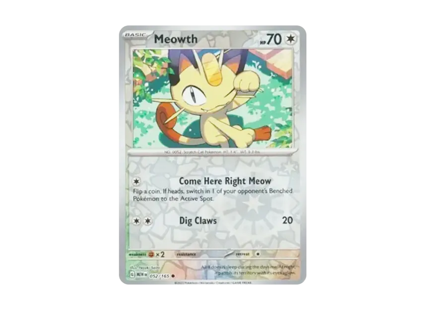 Meowth C : Reverse Holo [MEW 052/165] [EN] (Scarlet & Violet "151")