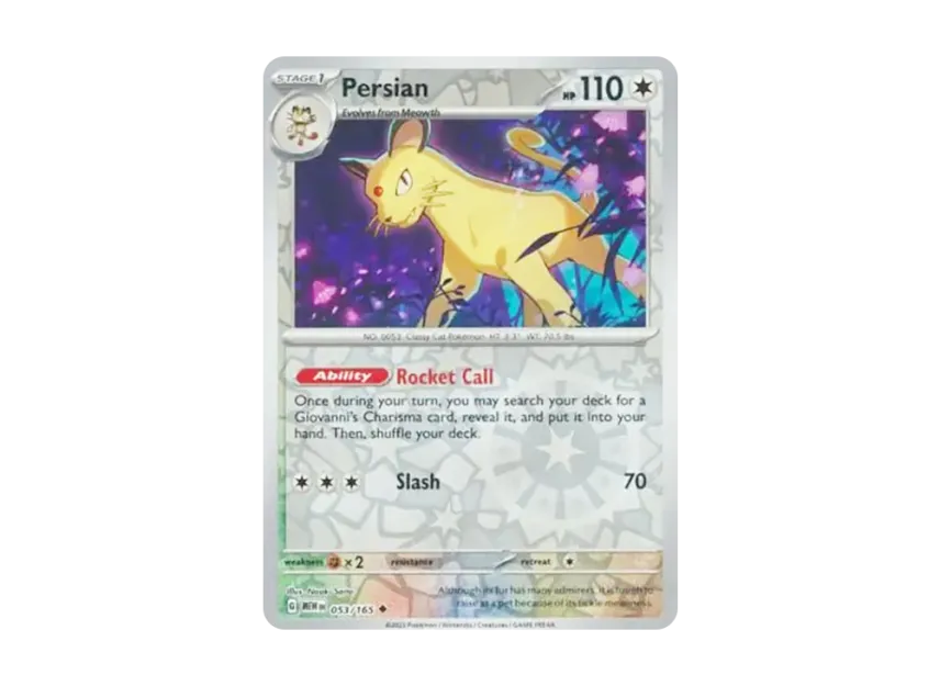 Persian U : Reverse Holo [MEW 053/165] [EN] (Scarlet & Violet "151")