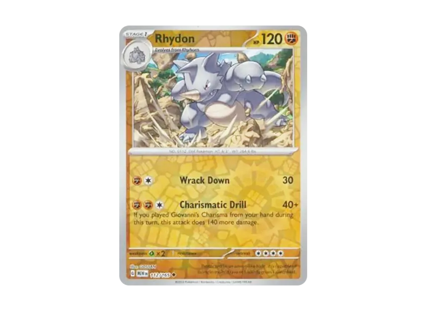 Rhydon U : Reverse Holo [MEW 112/165] [EN] (Scarlet & Violet "151")
