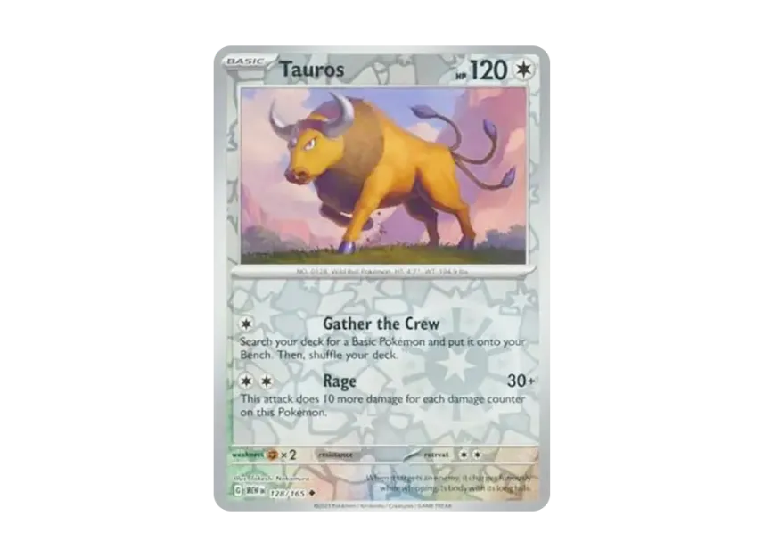 Tauros U : Reverse Holo [MEW 128/165] [EN] (Scarlet & Violet "151")