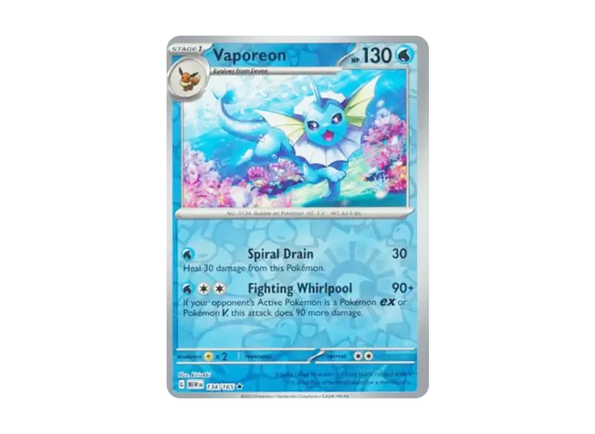 Vaporeon R : Reverse Holo [MEW 134/165] [EN] (Scarlet & Violet "151")