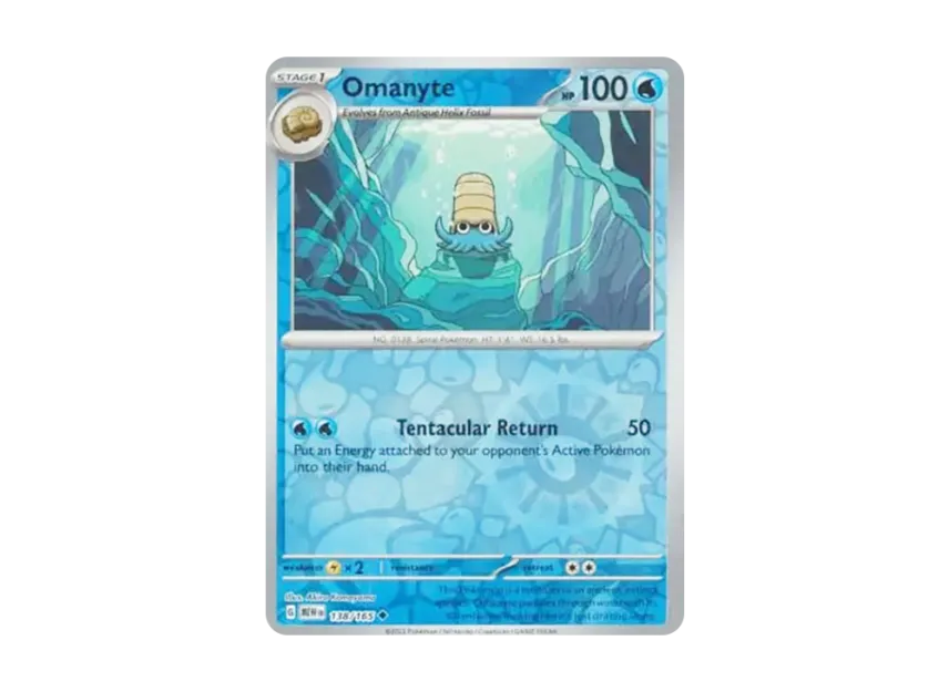 Omanyte U : Reverse Holo [MEW 138/165] [EN] (Scarlet & Violet "151")