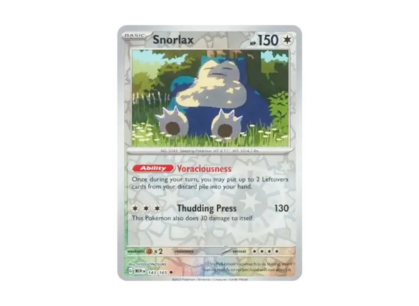 Snorlax U : Reverse Holo [MEW 143/165] [EN] (Scarlet & Violet "151")