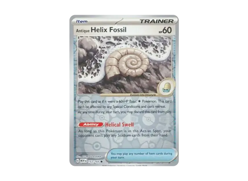 Antique Helix Fossil C : Reverse Holo [MEW 153/165] [EN] (Scarlet & Violet "151")