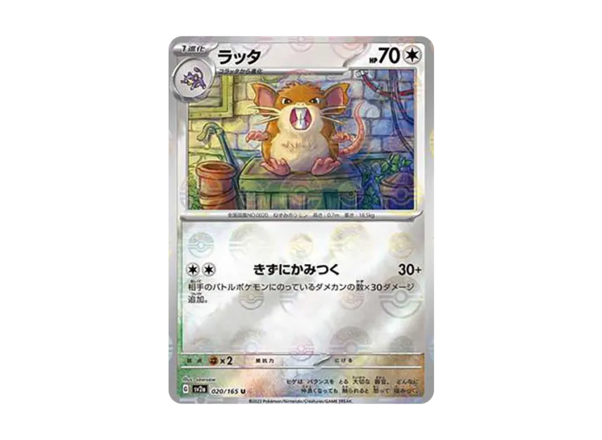 Raticate U : Monster Ball Mirror [SV2A 020/165] (Enhanced Expansion Pack "Pokemon Card 151")