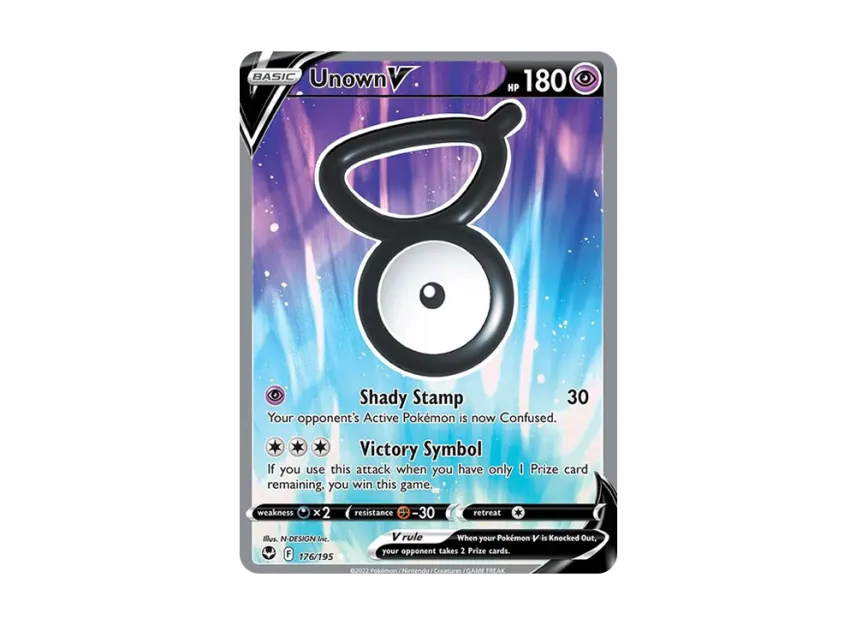 Unown V UR [195-SILVER-TEMPEST 176/195] (Sword & Shield "Silver Tempest")