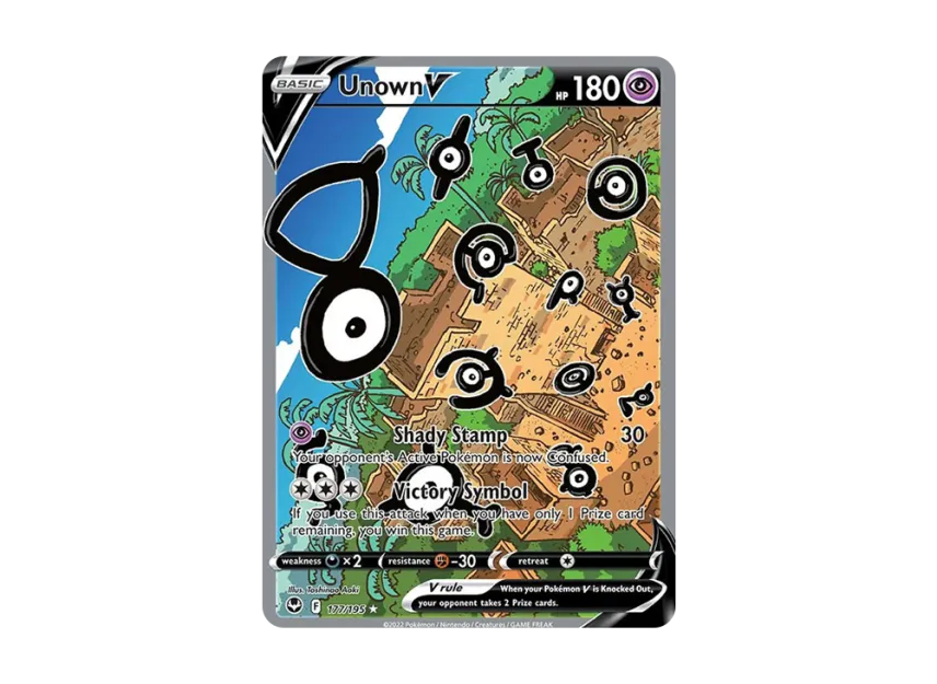 Unown V UR [195-SILVER-TEMPEST 177/195] (Sword & Shield "Silver Tempest")