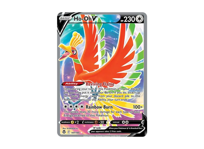 Ho-Oh V UR [195-SILVER-TEMPEST 187/195] (Sword & Shield "Silver Tempest")