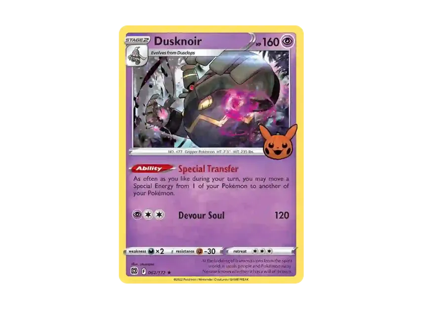 Dusknoir R [172-TRICK-OR-TRADE-2022 062/172] (Sword & Shield "TRICK OR TRADE 2022")