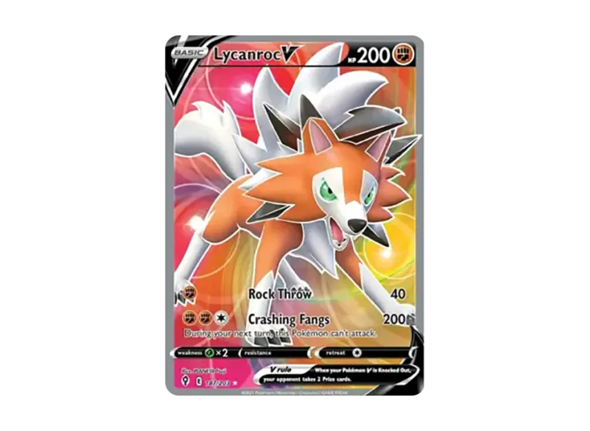 Lycanroc V UR [203-EVOLVING-SKIES 187/203] (Sword & Shield "Evolving Skies")