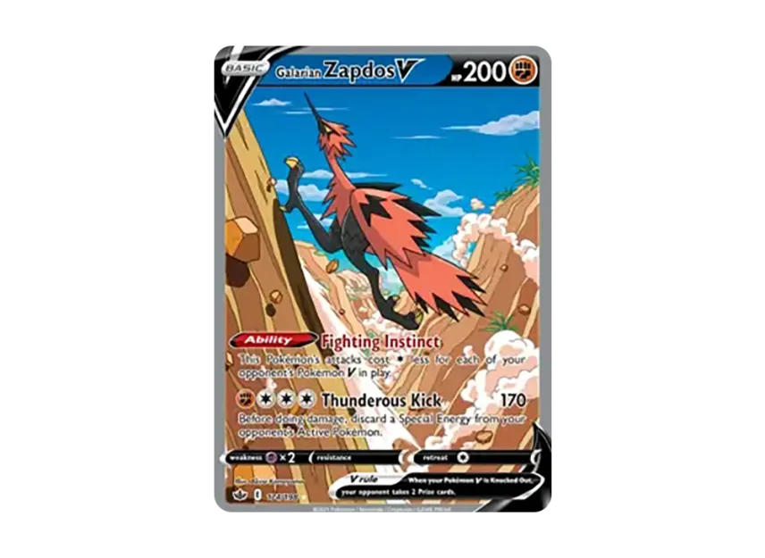 Galarian Zapdos V UR [198-CHILLING-REIGN 174/198] (Sword & Shield "Chilling Reign")