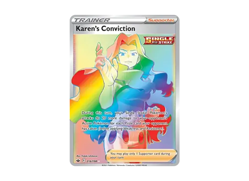 Karen's Conviction RR [198-CHILLING-REIGN 216/198] (Sword & Shield "Chilling Reign")
