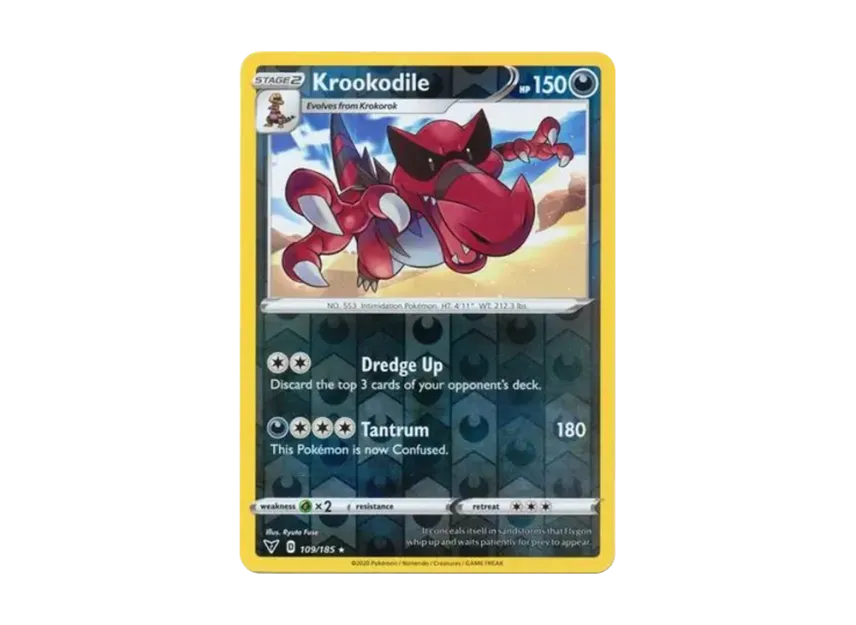 Krookodile R : Reverse Holo [185-VIVID-VOLTAGE 109/185] [EN] (Sword & Shield "Vivid Voltage")