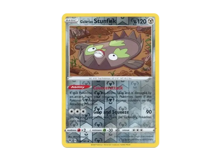 Galarian Stunfisk U : Reverse Holo [185-VIVID-VOLTAGE 125/185] [EN] (Sword & Shield "Vivid Voltage")