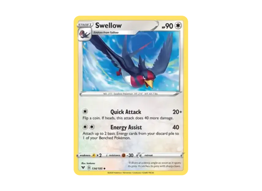 Swellow U [185-VIVID-VOLTAGE 134/185] [EN] (Sword & Shield "Vivid Voltage")