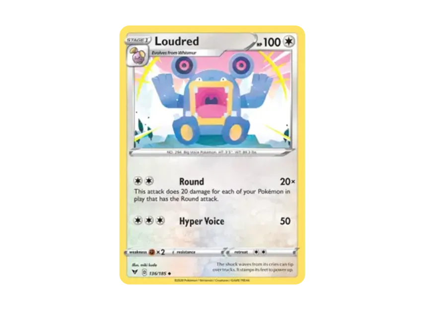 Loudred U [185-VIVID-VOLTAGE 136/185] [EN] (Sword & Shield "Vivid Voltage")