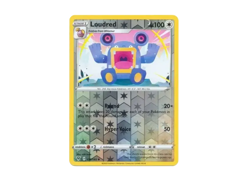 Loudred U : Reverse Holo [185-VIVID-VOLTAGE 136/185] [EN] (Sword & Shield "Vivid Voltage")