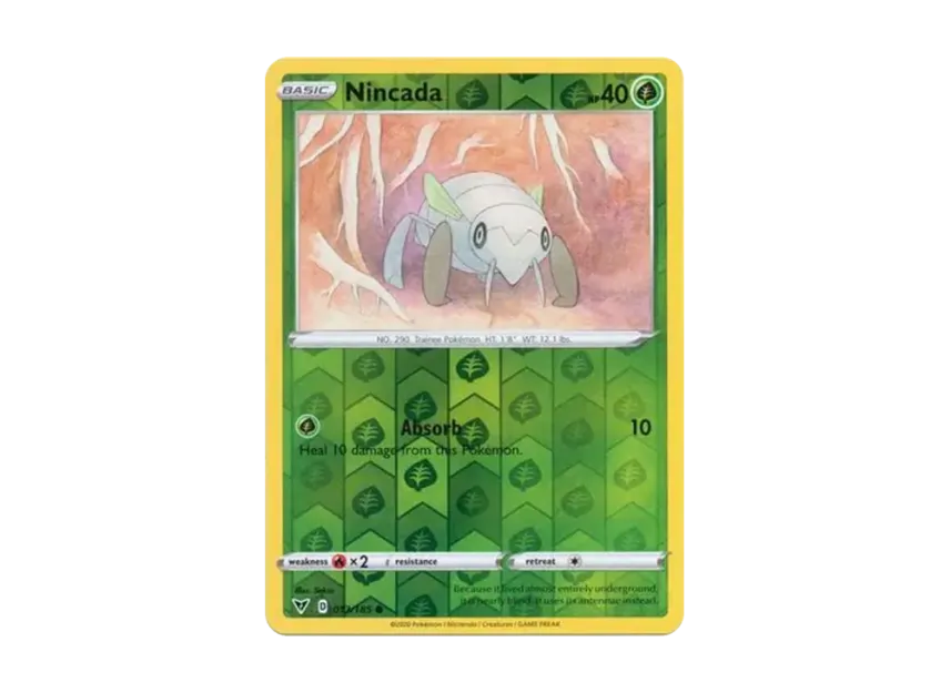 Nincada C : Reverse Holo [185-VIVID-VOLTAGE 013/185] [EN] (Sword & Shield "Vivid Voltage")