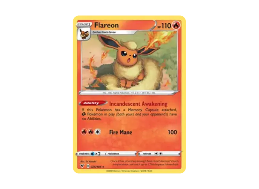 Flareon R [185-VIVID-VOLTAGE 026/185] [EN] (Sword & Shield "Vivid Voltage")