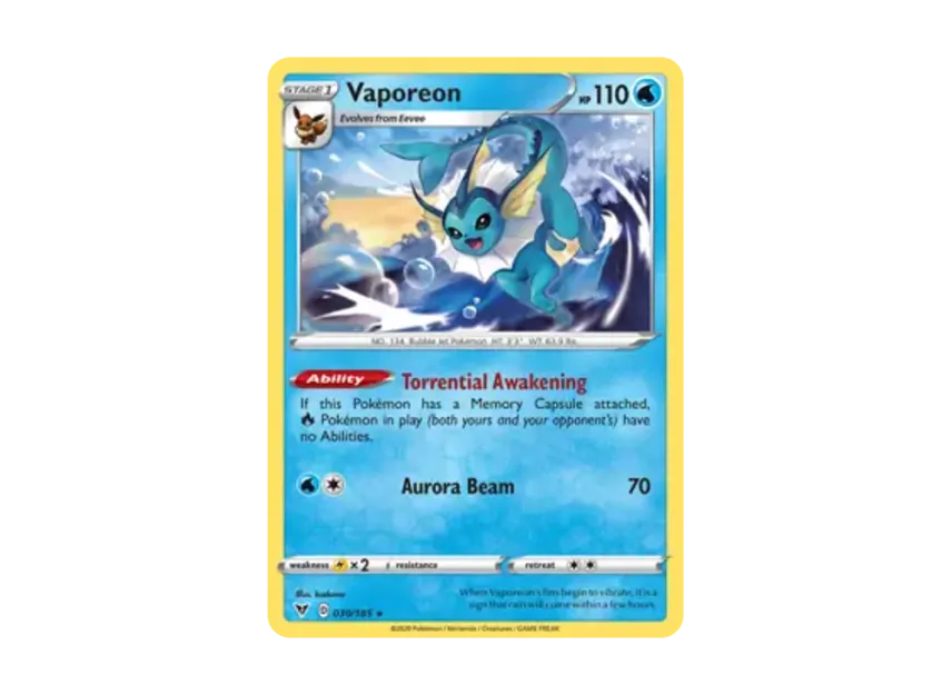 Vaporeon R [185-VIVID-VOLTAGE 030/185] [EN] (Sword & Shield "Vivid Voltage")