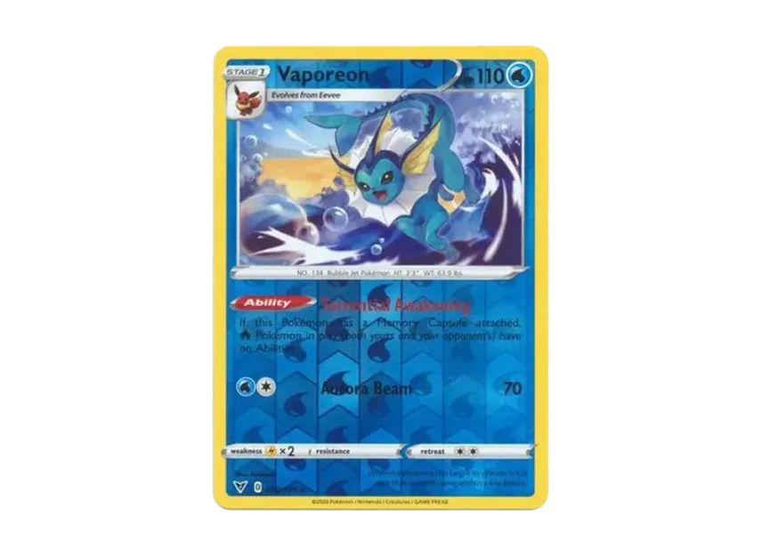 Vaporeon R : Reverse Holo [185-VIVID-VOLTAGE 030/185] [EN] (Sword & Shield "Vivid Voltage")
