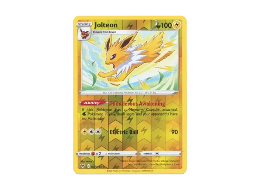 Jolteon R : Reverse Holo [185-VIVID-VOLTAGE 047/185] [EN] (Sword & Shield "Vivid Voltage")