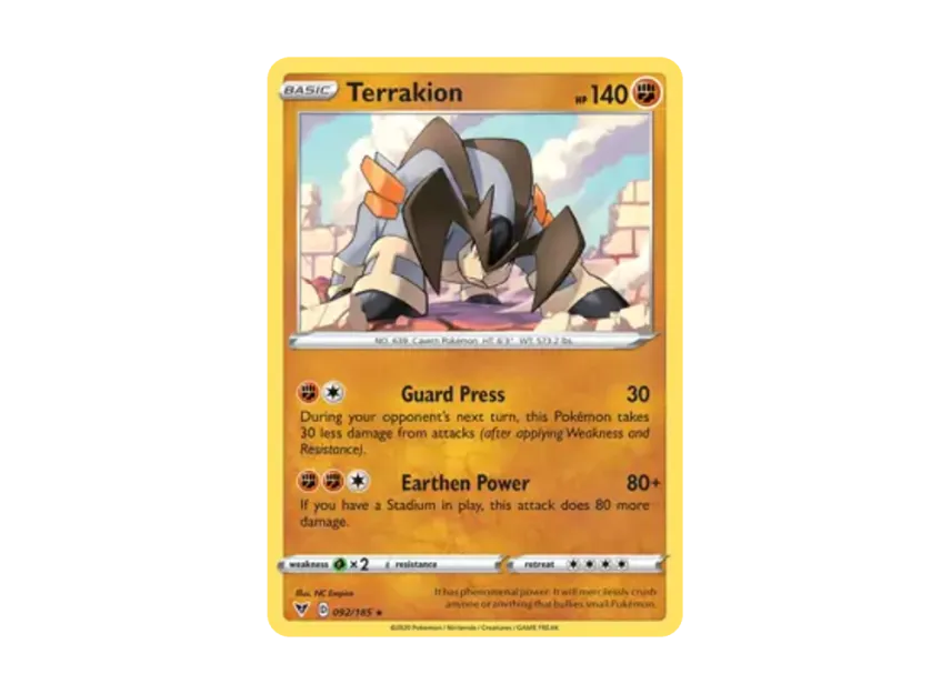 Terrakion R [185-VIVID-VOLTAGE 092/185] [EN] (Sword & Shield "Vivid Voltage")