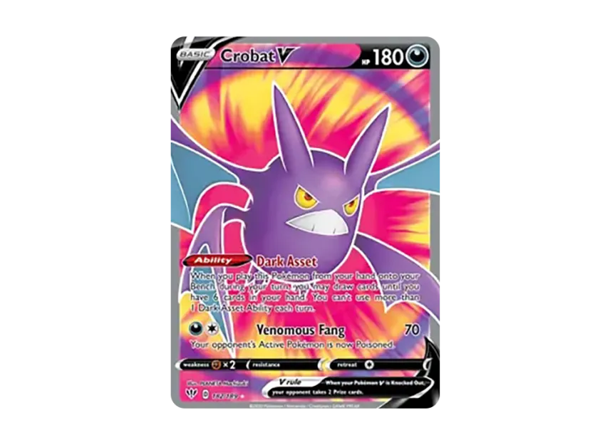 Crobat V UR [189-DARKNESS-ABLAZE 182/189] (Sword & Shield "Darkness Ablaze")