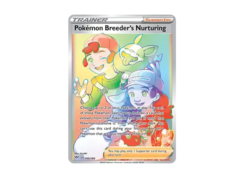 Pokemon Breeder's Nurturing RR [189-DARKNESS-ABLAZE 195/189] (Sword & Shield "Darkness Ablaze")